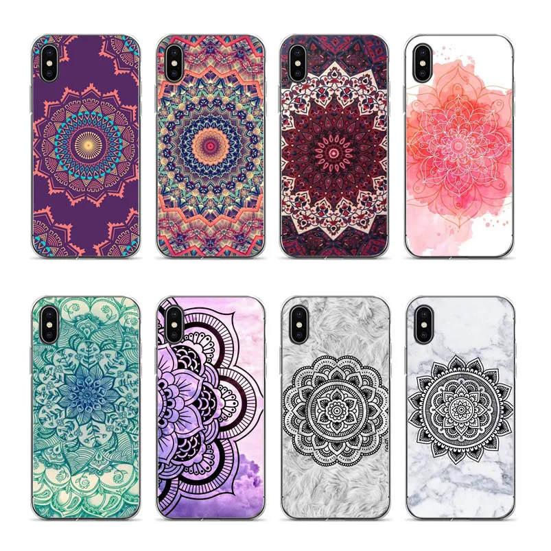 Чехол OUTMIX с изображением мандалы и цветов чехол для iPhone 7 plus 8 X XS XR max 5 5s 6 S Coque Shell