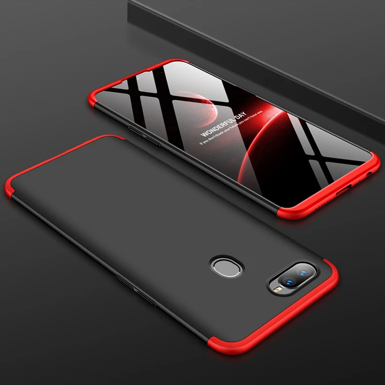 Black with Red OPPO A5S чехол 360 полная защита противоударный чехол для телефона OPPO A5S CPH1909 A 5S OPPOA5S OPPO AX5S чехол с закаленным стеклом - Цвет: Black with Red