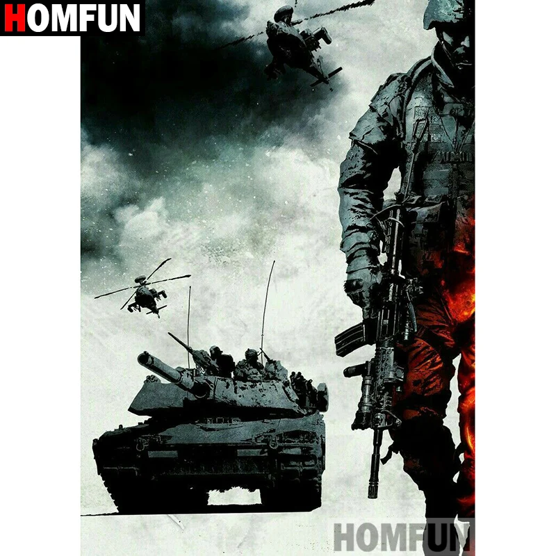 HOMFUN Full Square/Round Drill 5D DIY Diamond Painting &quotTank character&quot 3D Embroidery Cross Stitch Home Decor A21364 | Дом и сад