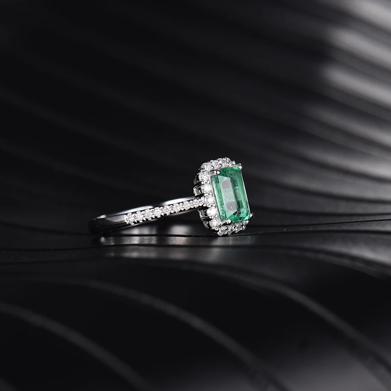 Женское кольцо из 2020 натурального изумруда LOVERJEWELRY обручальное белого золота 18