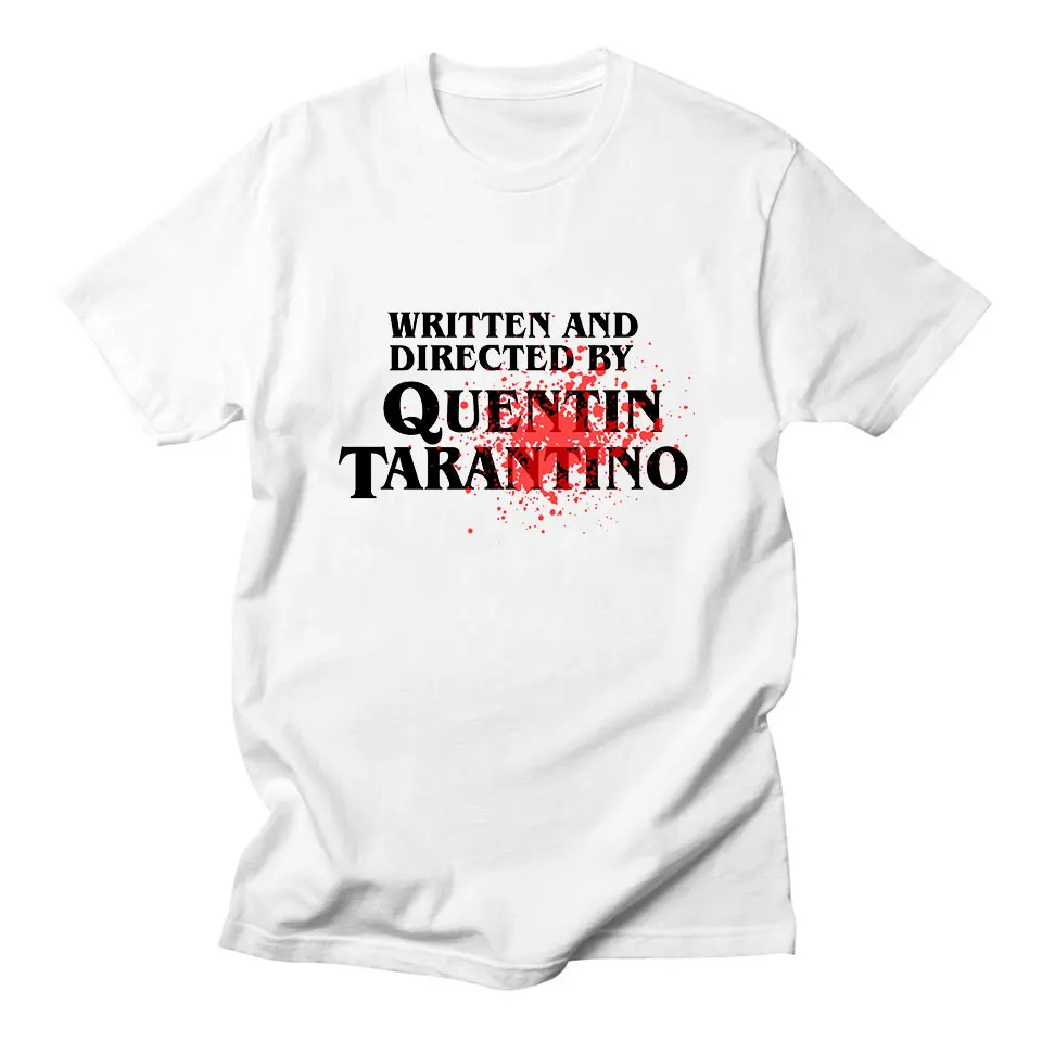 

Written and Directed By Quentin Tarantino Womens T Shirts for Women Summer New European Style Fashion White T Shirt Women Cotton