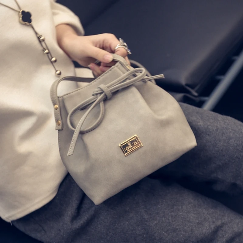 Модная стильная женская сумка из матовой искусственной кожи мини-сумка-мешок