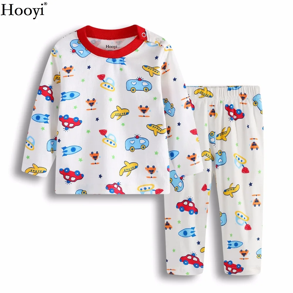 Hooyi/Коллекция года, новые комплекты одежды для сна для маленьких девочек пижамы для младенцев розовые комплекты для сна из хлопка для новорожденных детская одежда для дома на возраст от 3 до 24 месяцев