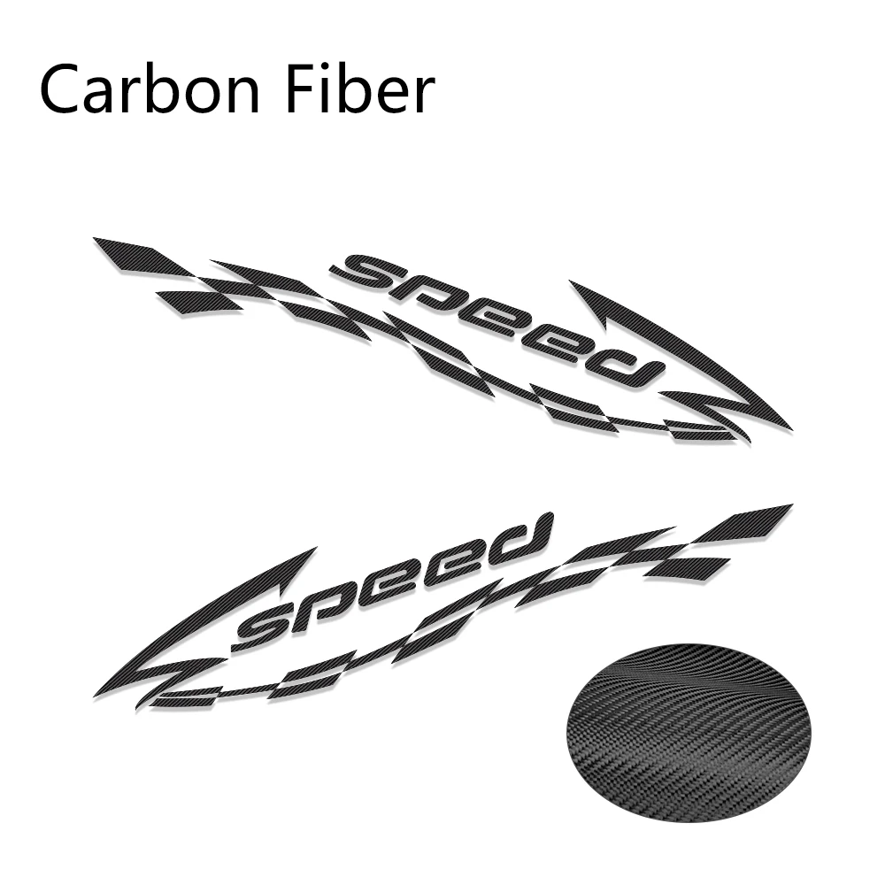Carbon Fiber 2 шт. гоночный стиль виниловые наклейки на машину обертывание Авто длинные боковые полосы наклейки скорость автомобиля графика DIY наклейки автомобильные принадлежности для тюнинга - Название цвета: Carbon Fiber