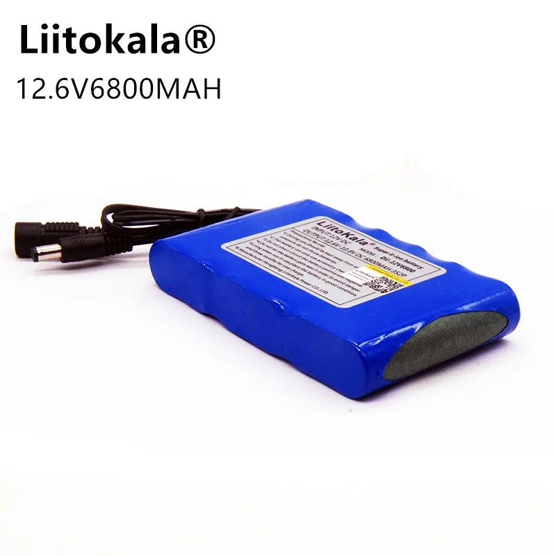 Liitokala портативный супер перезаряжаемый литий-ионный аккумулятор Емкость DC 12V mAh 6800 CCTV Cam монитор
