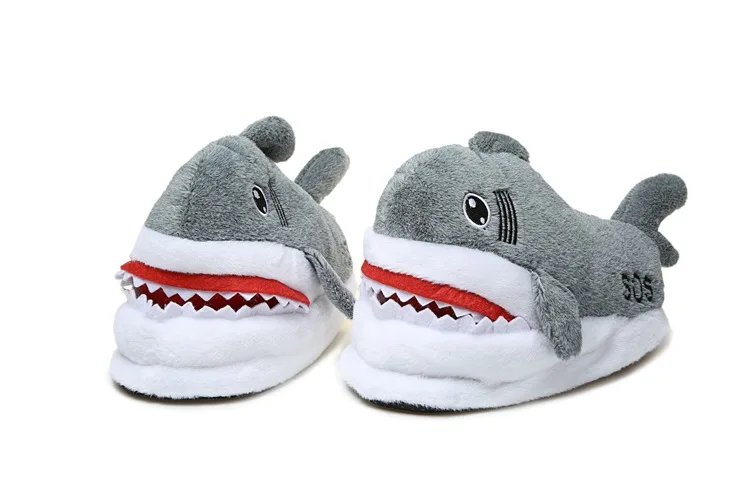 2017 хорошее качество акулы домашние тапочки Для женщин мужчин хлопковые теплые