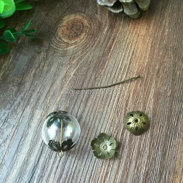 Большой стеклянный флакон с двумя отверстиями каждой стороны 30 мм шапочки