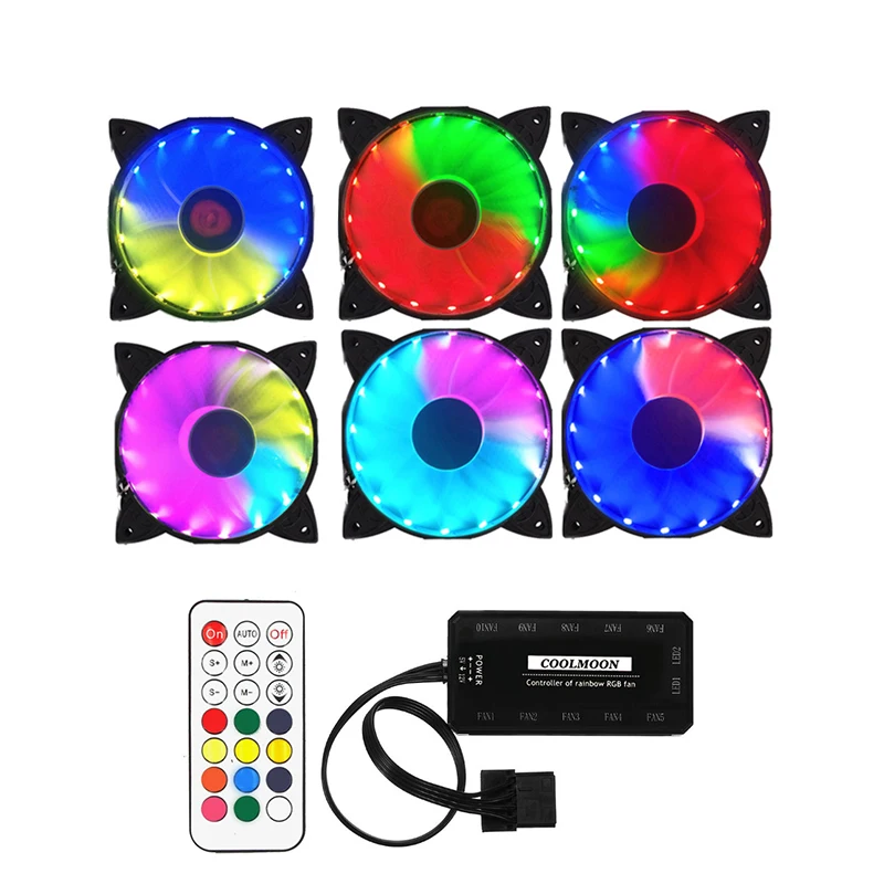 Чехол для компьютера охлаждающий вентилятор ПК с RGB регулировкой светодиодный