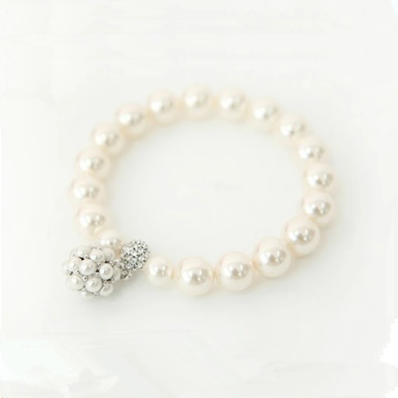 Fashion New Brand Crystal Adjustable Strench Bracelets Pulseras Charm Imitation Pearl Beads For Women Jewelry | Украшения и