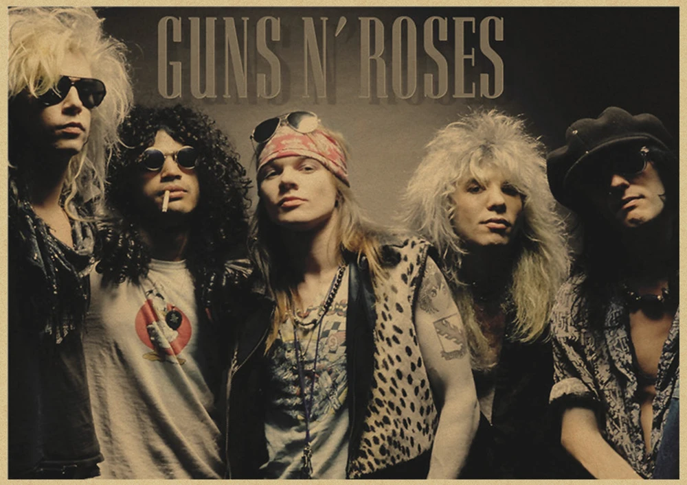 Guns N Roses рок-музыка плакаты винтажный плакат на стену стикер домашний декор крафт-бумага постер для бара/кафе