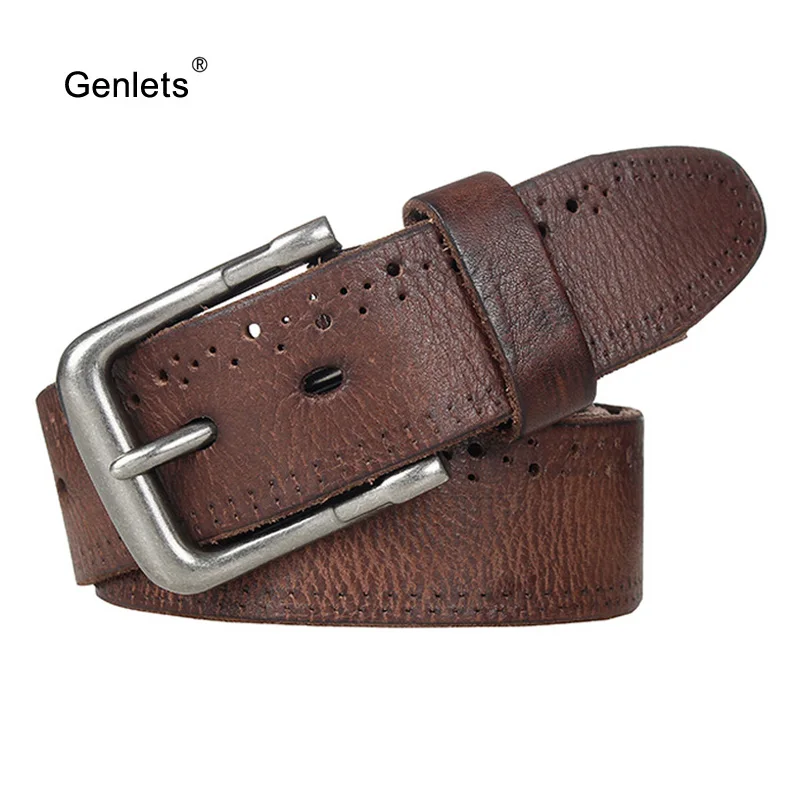 Мужской кожаный ремень из натуральной воловьей кожи коричневого цвета|mens leather belt