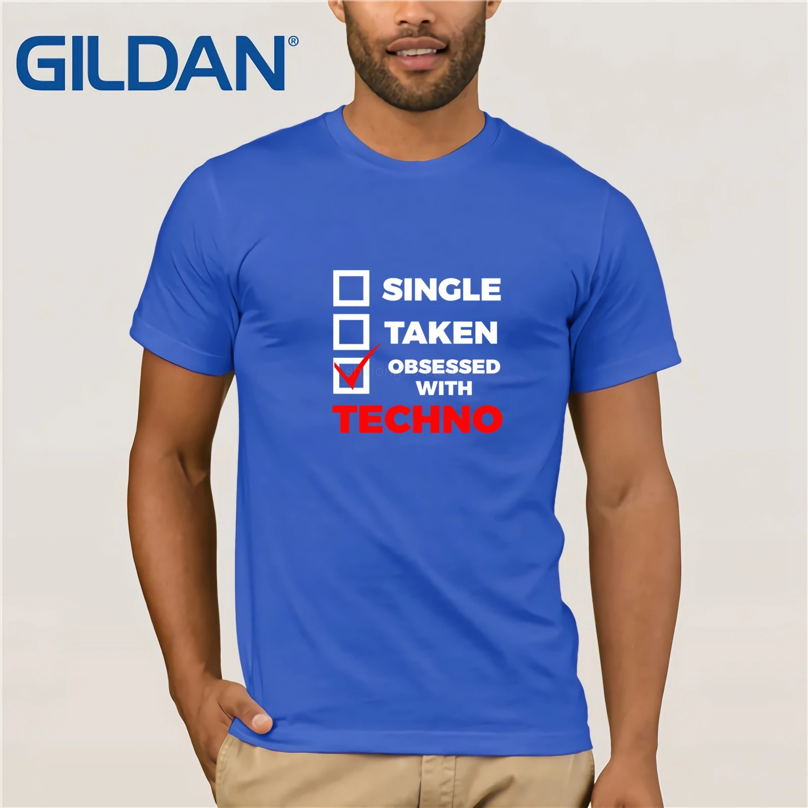2019 футболка Для мужчин синглом одержимая Techno электронная музыкальная бренд