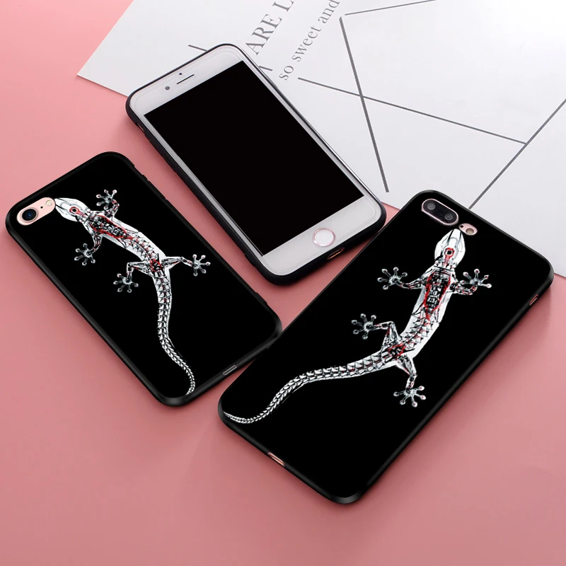 Animals Snake Rose Case For iPhone 7 Gekko Dove Soft Silicon Phone for X 5 S 5S SE XR XS Max 6 8 Plus Cover | Мобильные телефоны и
