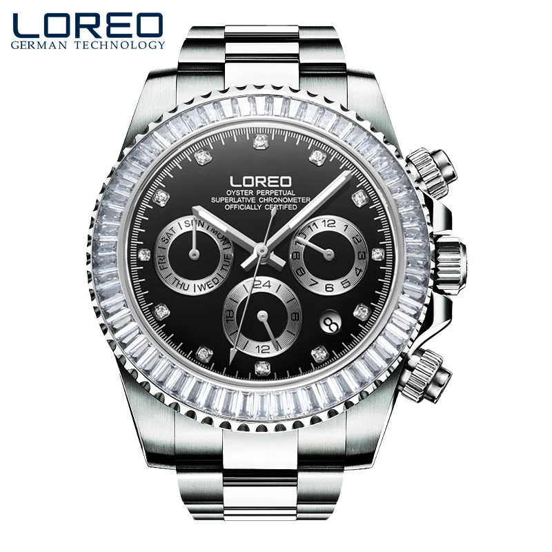 LOREO Элегантный автоматические механические diamond Многофункциональный