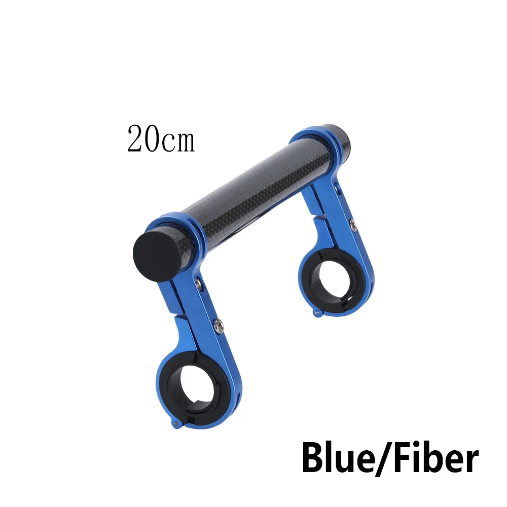 blue fiber 20cm 20 см велосипедный руль Расширенный Кронштейн черный/синий/красный фара крепление бар держатель лампы сплав углеродного волокна поддержка расширитель - Цвет: blue fiber 20cm