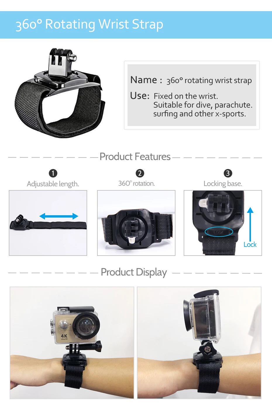 Нагрудный ремень для крепления на голову для Gopro Hero 6 5 4, черный набор аксессуаров SJCAM SJ4000, плавающая ручка, аксессуары для экшн-камеры