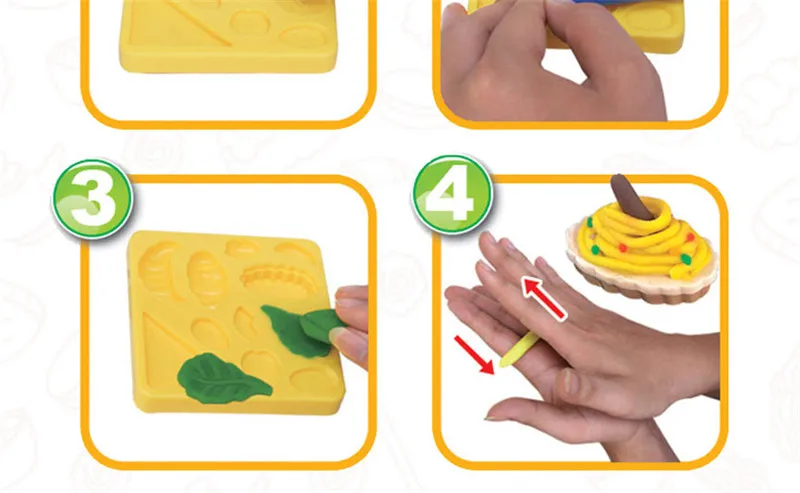 DIY 3D пластиковая глиняная форма, набор кухонной еды, пластиковая глина, набор для родителей и детей, интеллектуальные Детские игрушки Подарки, новые 6 видов