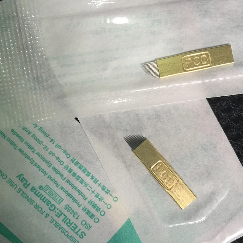 500 шт. Перманентный макияж ручная вышивальная игла для бровей лезвие татуировки