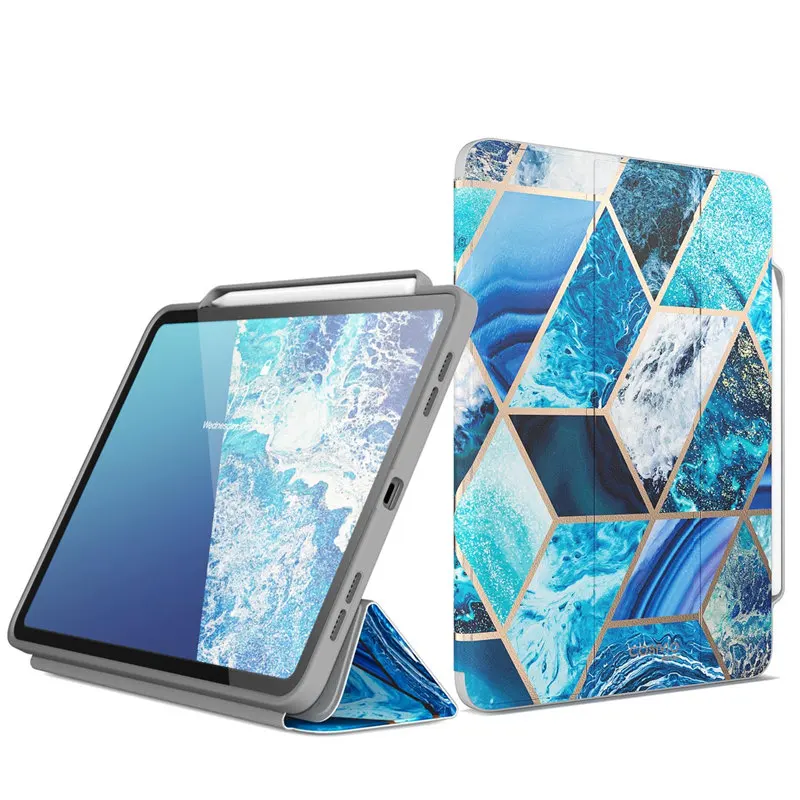 Для iPad Pro 11 чехол() i-Blason Cosmo полный корпус трехстворчатый мраморный Чехол-книжка с функцией автоматического сна/пробуждения и карандашом