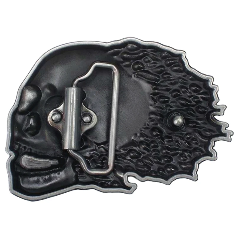 Ремень кожаный мужской в стиле панк модный декоративный пояс Heavy metal с принтом