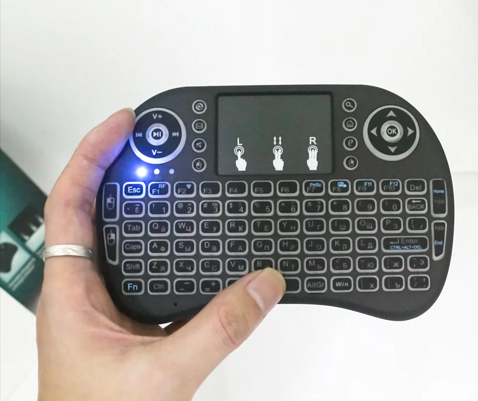 Мини Русская английская новая версия 2 4 GHz Беспроводная клавиатура Air Mouse тачпад