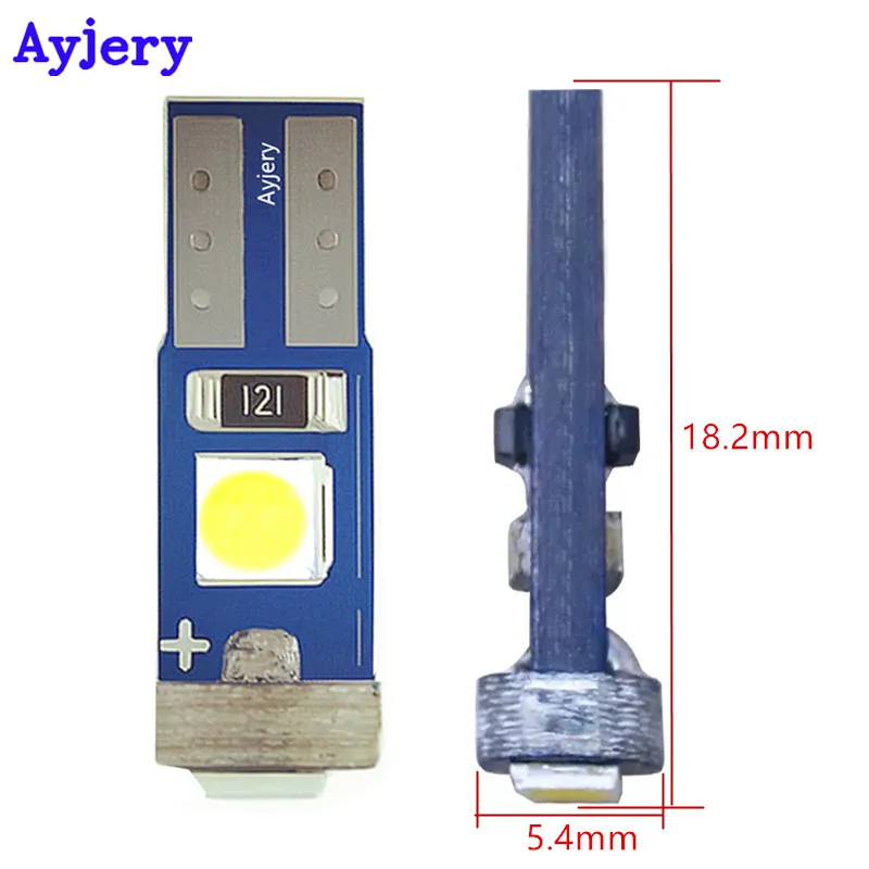 AYJEERY 100 шт. светодиодный светильник 12 В T5 3 инструмент 3030 W3W: клин Панель Спидометр