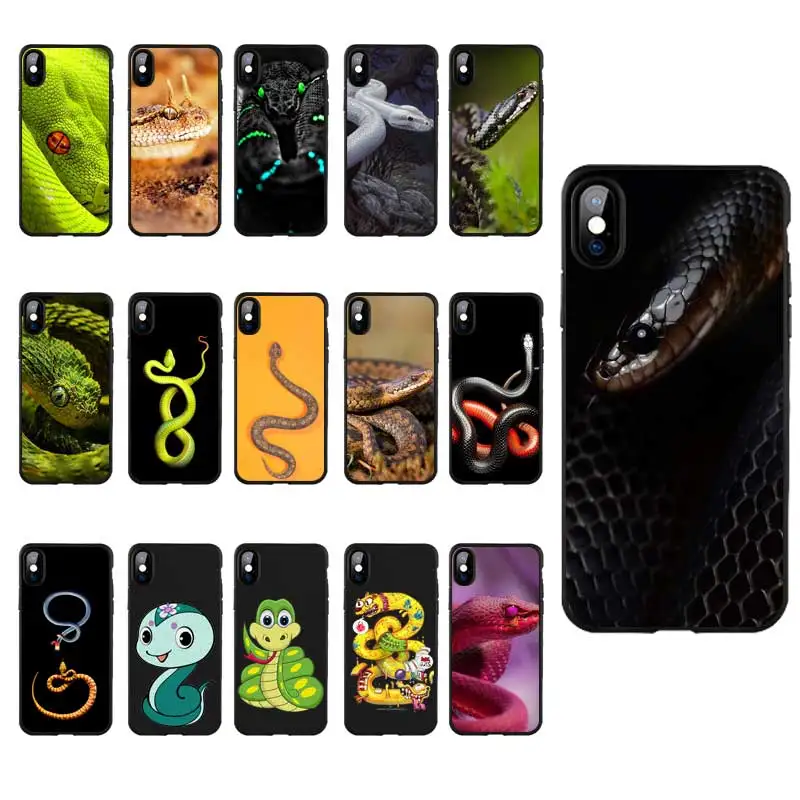 M168 красивый черный силиконовый чехол со змеей для Apple iPhone 11 Pro XR XS Max X 8 7 6 6S Plus 5 5S 5G SE