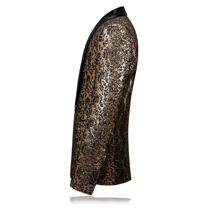 Мужской Блейзер MOGU с золотым принтом новинка 2017 Модный женский облегающий