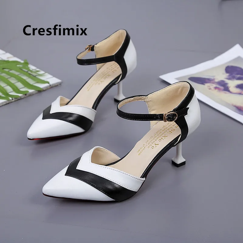 Cresfimix женские модные удобные черные туфли из искусственной кожи для офиса на