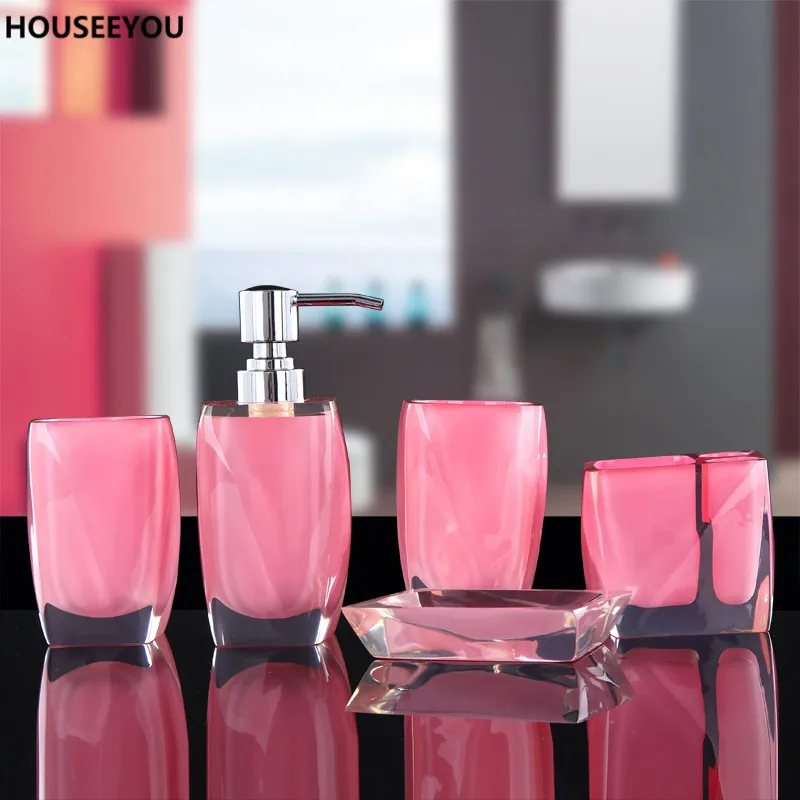 5 шт./компл. аксессуары для ванной комнаты Европейский полимерный набор дозаторов