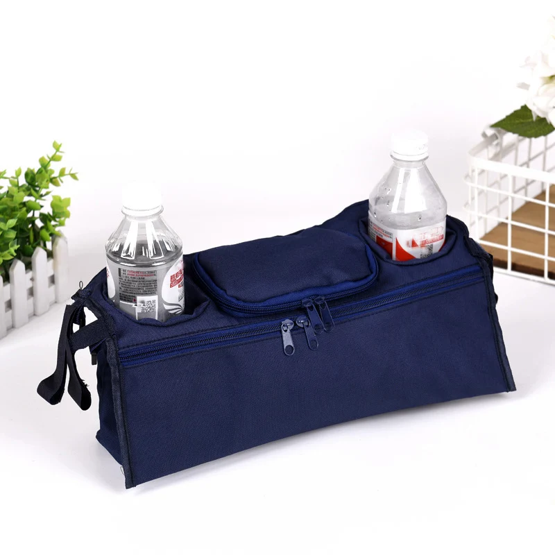 Baby Stroller Organizer Baby Pram Carriage Bottle Cup Holder Hanging Bag for Pram Buggy Baby Stroller Accessories Wheelchair Bag - Цвет: Deep Blue