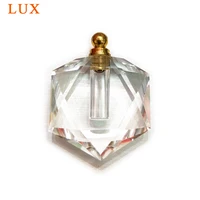 vintage crystal star perfume bottle natural clear quartz faceted cut pendants hexagon essential oil diffuser charm for necklace