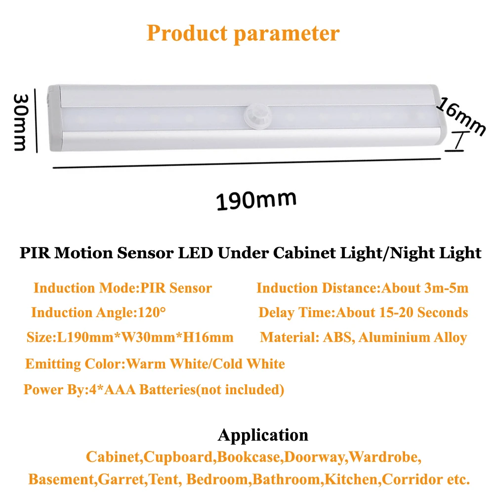 Лампа для шкафа инфракрасная 5 В 10 светодиодов|light wireless|lighting wardrobelight night |