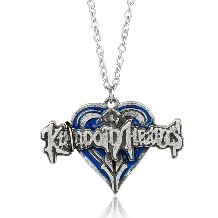 blue Игра Kingdom Hearts 3 Sora Key Keyblade оружие металлический кулон ожерелье декоративный брелок для ключей орнамент подарки косплей - Окраска металла: blue