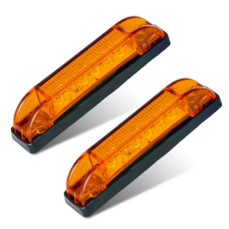 KEYECU 10 упак. 4 &quotЯнтарный 6LED Боковые габаритные огни Задний Боковой габаритный