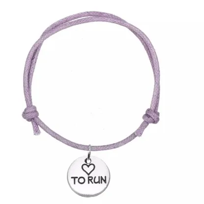 Браслет из вощеного шнура спортивные ювелирные изделия подвеска I love to run