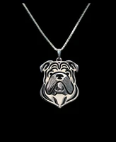 wholesale cartoon boho chic alloy english bulldog necklace fashion bulldog pendant golden two colors plated 12pcslot