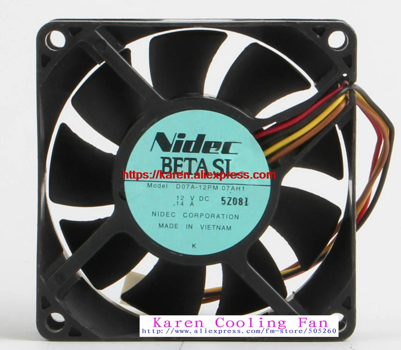 Вентилятор охлаждения Nidec 7 см D07A 12PM 09A 7025 12v 0.14a 07AH1|cooling fan|cooling fan 12v12v cooling |