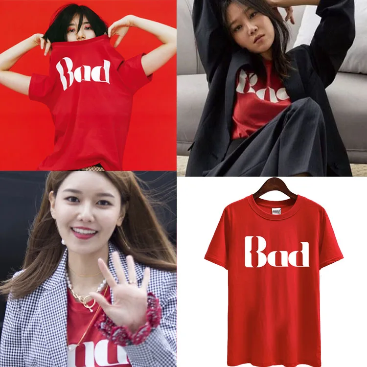 Новое поступление suzy Kong Hyo-jin футболка с круглым вырезом и короткими рукавами для