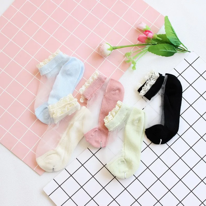 Летние детские носки новые сетчатые для малышей с модным эластичным кружевом