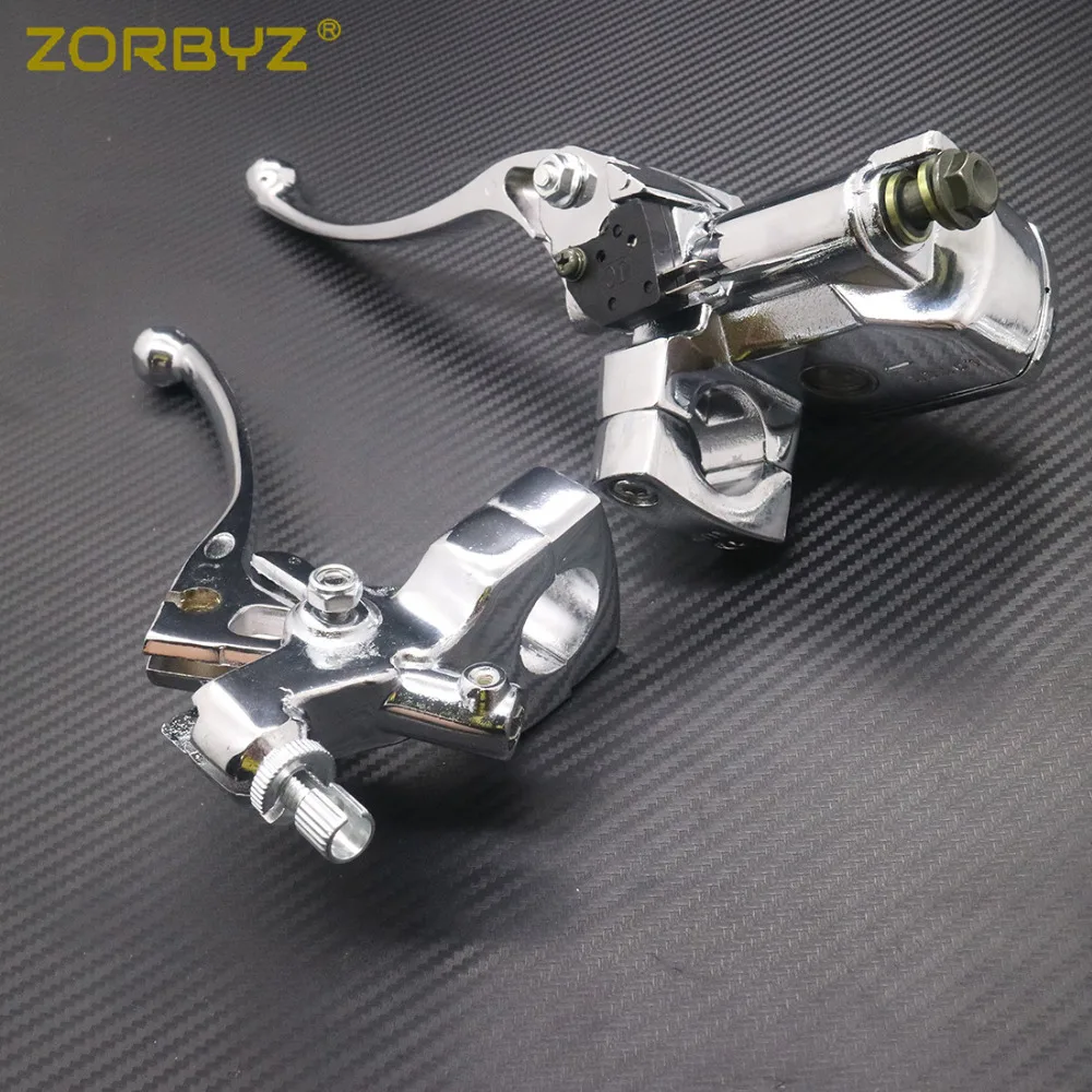 Zorbyz 1 пара хром Мотоцикл " 25 мм органы управления рулем резервуар 14 мм диаметр сцепные рычаги для Touring Crusier