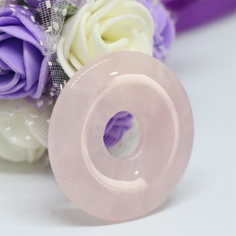 Горячая продажа розовый кристалл халцедон Камень круг плоские Jades круглый кулон