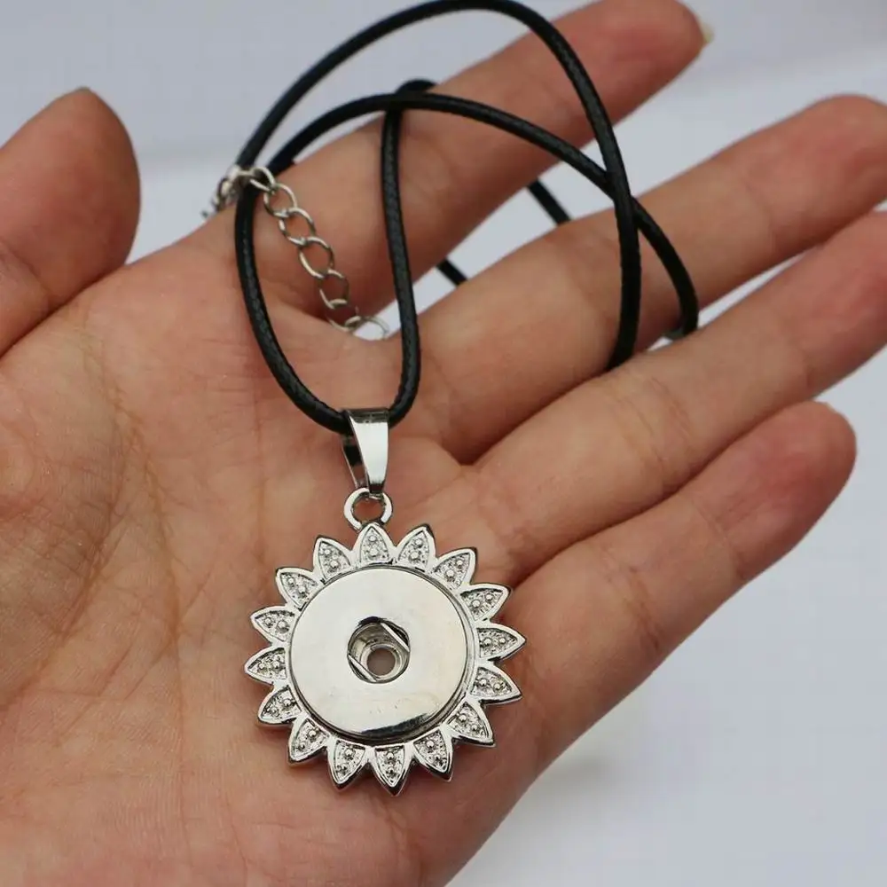50 см стальной цепи солнце металлический аксессуар в виде цветка кулон с кнопкой