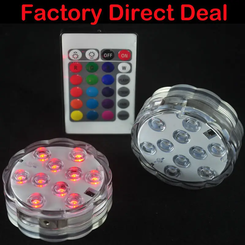 4 шт. Свадебные украшения с дистанционным управлением Погружной светодиодный