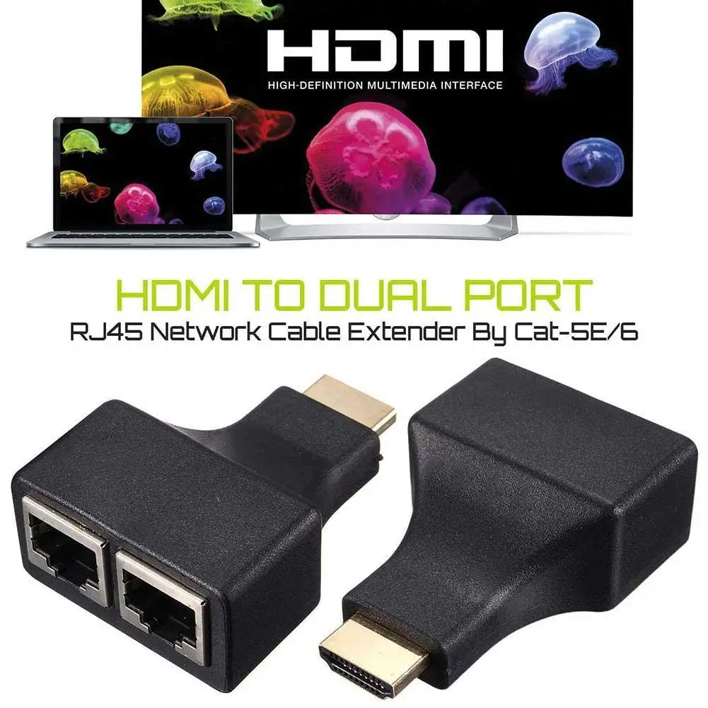 CUJMH HDMI по RJ45 CAT5e CAT6 UTP LAN Ethernet Симметрирующий удлинитель Ретранслятор 1080p3D HD кабель