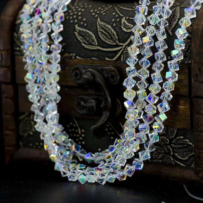 95 шт белые цветные квадратные бусины 4 мм австрийский кристалл стеклянные