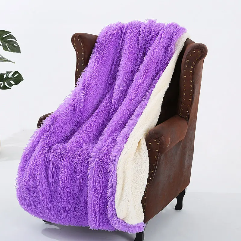 light purple Элегантное покрывало на кровать диван покрывало длинное лохматое мягкое теплое постельное белье Простыня кондиционер одеяло - Цвет: light purple