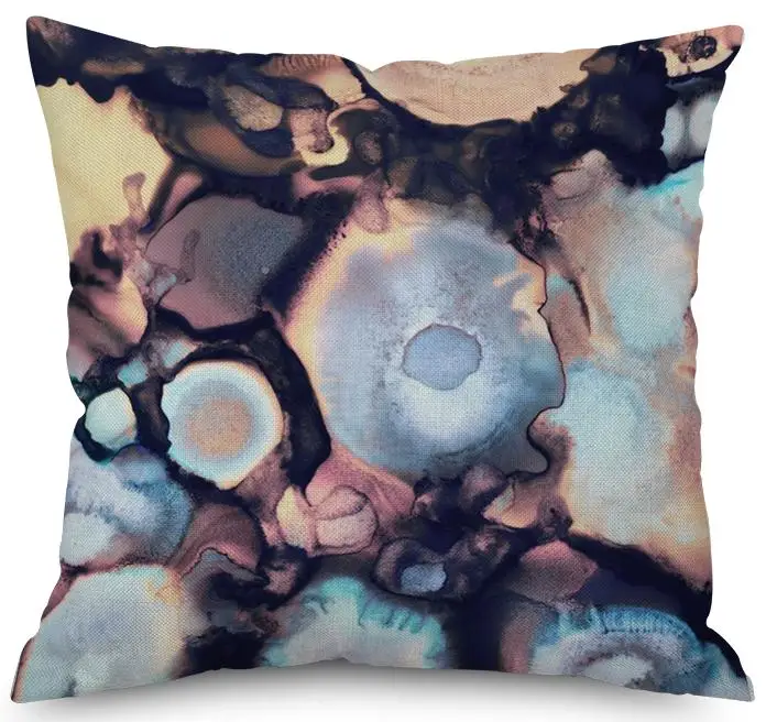 Nordic Style Watercolor Geometry Throw Cushions Creative Ink Mountaion Stone Geometric Printed Plush Chair Pillow Seat Pad - Цвет: A13