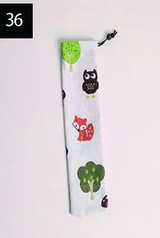 No 36 Animal 100 шт.) Соломенные Сумки Металлическая соломинка чехол палочки из нержавеющей стали столовые приборы сумки 6X25 см - Цвет: No 36 Animal