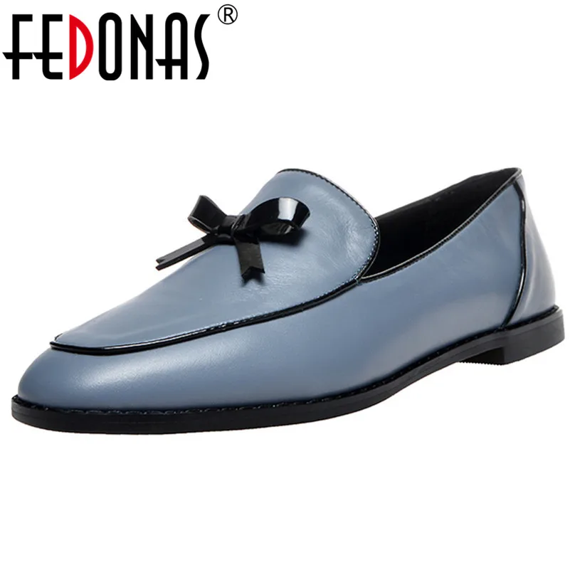FEDONAS/качественные женские лоферы без застежки из натуральной кожи Весенняя